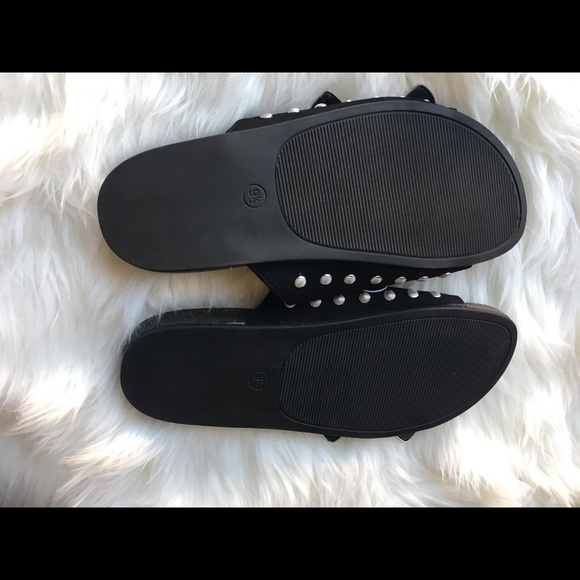 NWOT Buckle black folded slide sandals - Picture 2 of 2